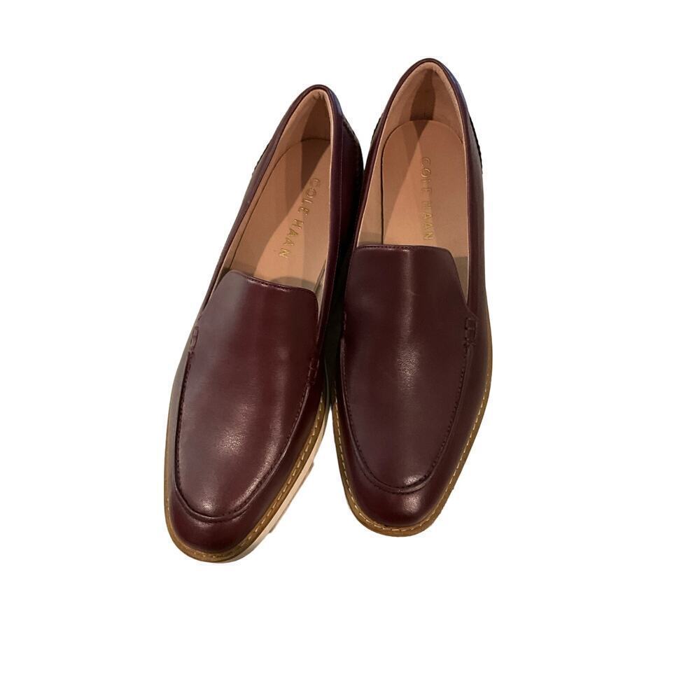 Cole Haan Originalgrand Women's Burgundy Leather Platform Venetian Loafers‎ 11